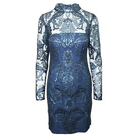 Reiss Robe en dentelle à sequins Asabi Bleu