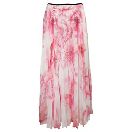 Karen Millen Falda larga plisada estampada rosa Rosa