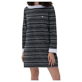 Chanel-Chanel 07P 2007 SPRING READY-TO-WEAR dress Karl Lagerfeld CC logo long-sleeved striped mini-dress-Multiple colors