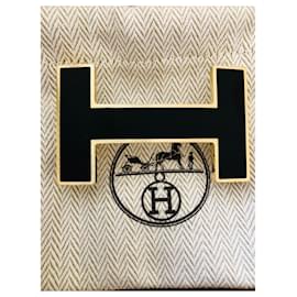Hermès-Boucle de ceinture Hermès Quiz-Noir