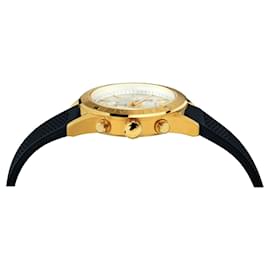 Versace-V-Chrono Silicone Watch-Golden,Metallic