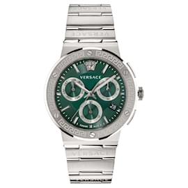 Versace-Versace Greca Logo Chronograph Watch-Silvery,Metallic