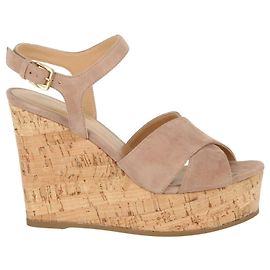 Sergio Rossi Panteralleria Suede Wedge Sandals Brown