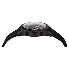Versace-V-Chrono Silicone Watch-Black