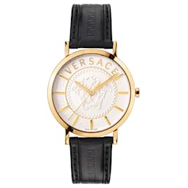 Versace-V Essential Strap Watach-Golden,Metallic