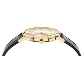 Versace-V Essential Strap Watach-Golden,Metallic
