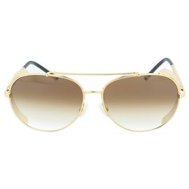Boucheron Quatre Aviator-Style Sunglasses Golden Metallic