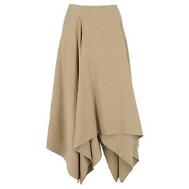 Salvatore Ferragamo Falda de lino asimétrica Beige