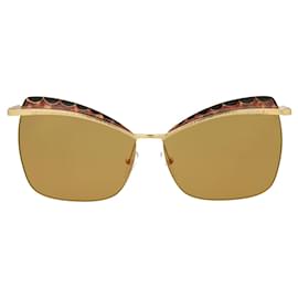Alexander Mcqueen-Alexander McQueen Cat-Eye Sunglasses-Golden,Metallic