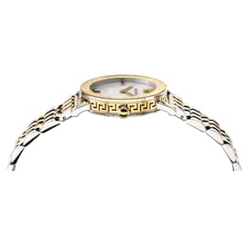 Versace-Greca Glass Mother of Pearl Watch-Silvery,Metallic