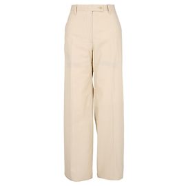 Salvatore Ferragamo Pantalon droit à taille haute Beige