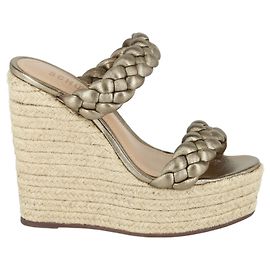 Schutz Dyandre Espadrille Keil Silber Metallisch