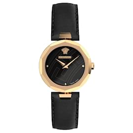 Versace-Idyia Leather Watch-Golden,Metallic