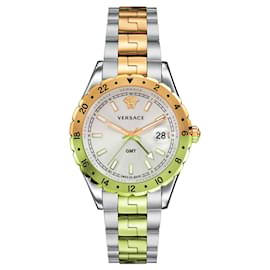 Versace-Versace Hellenyium GMT Watch-Silvery,Metallic
