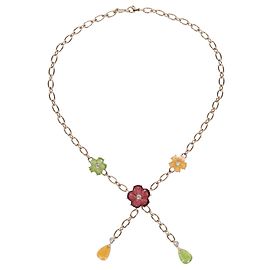 Salvatore Ferragamo Collana Floral Boutique Ferragamo D'oro Metallico