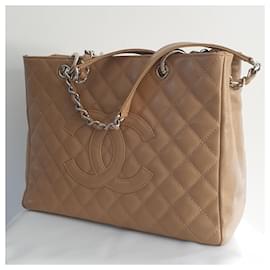 Chanel-GST-Bege,Conhaque,Caramelo,Hardware prateado