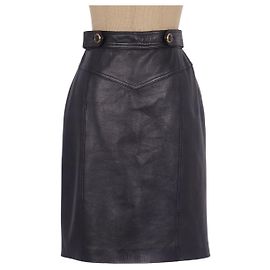 [Gebraucht] LOEWE Vintage Anagramm Nappalederrock Schwarz