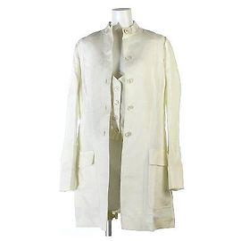 [Used] LOEWE Jacket Stand Collar Long Bustier Set Linen White White