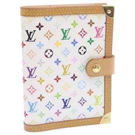 Louis Vuitton-LOUIS VUITTON Multicolor Agenda PM Day Planner Cover White R20896 LV Auth 25582-White