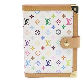 Louis Vuitton-LOUIS VUITTON Multicolor Agenda PM Day Planner Cover White R20896 LV Auth 25582-White