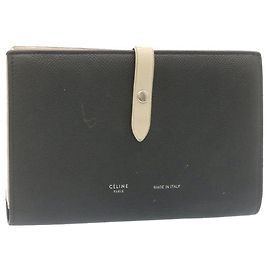 Céline CELINE Cartera con correa grande Piel Negro Auth ai152 Negro