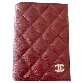 Chanel passport holder Dark red