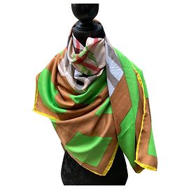 Burberry Prorsum Sublime sciarpa gigante Burberry Beige Verde Giallo Marrone chiaro
