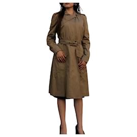 YSL Tom Ford 2004 Trench-coat zippé à ceinture Rive Gauche Yves Saint Laurent 42fr Beige
