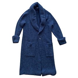 Chanel Long knitted coat Navy blue