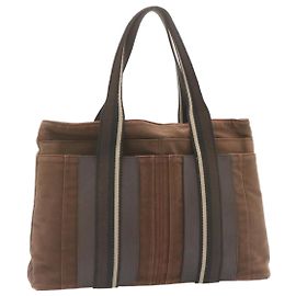 Hermès HERMES Troca Horizontal MM Tote Bag Toile Marron Auth ar4838 Marron