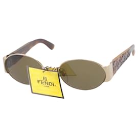 Fendi-FENDI Sunglasses Gold Tone Brown Auth ar4912-Golden