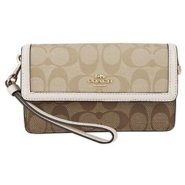 [Gebraucht] COACH Khaki Outlet Clutch Signature Tasche Khaki