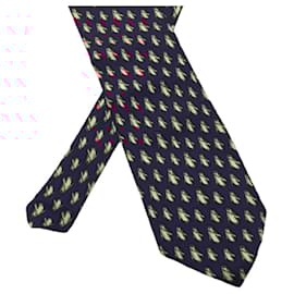 Salvatore Ferragamo-[Used] SALVATORE FERRAGAMO  Penguin Pattern Silk Tie-Navy blue