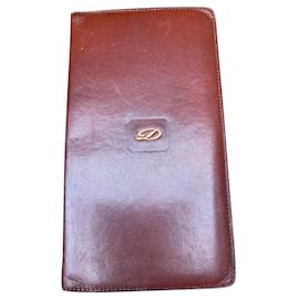 St Dupont-Ported check document ST Dupont-Light brown,Gold hardware
