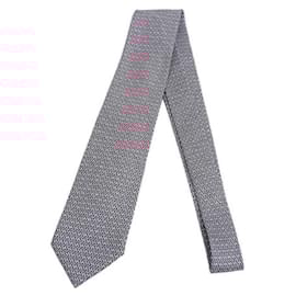 Hermès-[Usado] Gravata masculina de seda roxa HERMES-Roxo