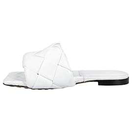 Bottega Veneta-Sandales Bottega Veneta Lido en cuir Intrecciato blanc optique-Blanc