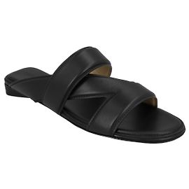 Bottega Veneta Band – Flache Sandalen in Schwarz Schwarz