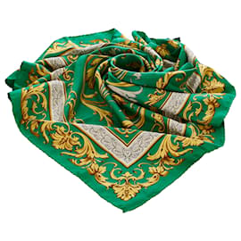 Bufanda de seda estampada verde de Loewe Multicolor Verde