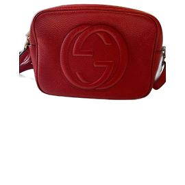 Bolsa de ombro Gucci GG Marmont em couro vermelho Vermelho