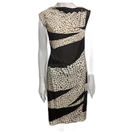 Diane Von Furstenberg-Vestido DvF de seda Mattie con estampado abstracto-Castaño,Negro,Beige