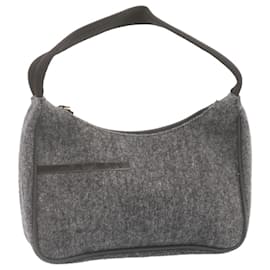 Prada-PRADA Pouch Wool Gray Auth fm607-Grey