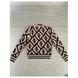 Fendi-pull it set40 fendi scarf hat one size-Caramel