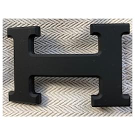 Hermès-Fibbia della cintura di Hermès-Nero