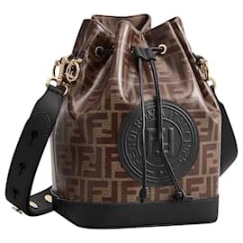 Fendi-SACO DE TELA FENDI MEU TESOURO - MARROM-Marrom