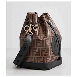 Fendi-FENDI MON TRÉSOR CANVAS CROSSBODY BAG - BROWN-Brown