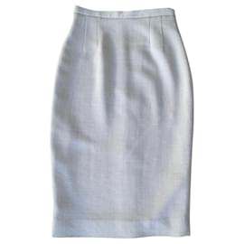 Kenzo-Light gray melange wool-blend twill skirt T.34-36-Grey