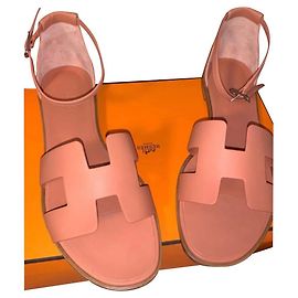Hermès Santorini sandals pink leather size 40 Pink