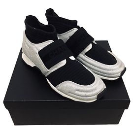 Baskets homme CHANEL Noir Argenté