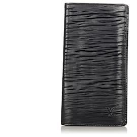 Louis Vuitton-Louis Vuitton Black Epi Brazza Long Wallet-Black