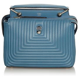 Fendi Blue DotCom Click Leder Umhängetasche Blau Hellblau
